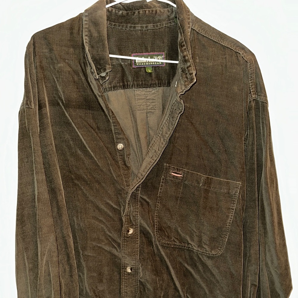 Timberland green Casual Button Down Shirt Corduroy